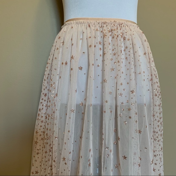 VS Sheer Mesh Sequin Star Maxi Skirt - Picture 3 of 15